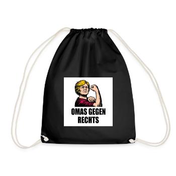 Omas gegen rechts - Turnbeutel - Schwarz - Vorne