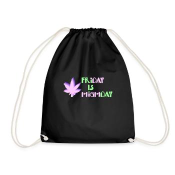 Le vendredi est le jour fort avec des feuilles de mauvaises herbes - Sac de sport léger - noir - Devant