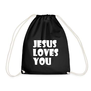 Jesus loves you - Sac de sport léger - noir - Devant