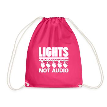 Lights Not Audio Stage Crew Design - Drawstring Bag - fuchsia - Front