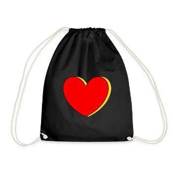 coeur rouge coeur rouge coeurs rouge Saint-Valentin - Sac de sport léger - noir - Devant