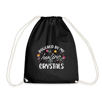 Powered By My Healing Crystals Lightworker Reiki - Drawstring Bag - black - Front