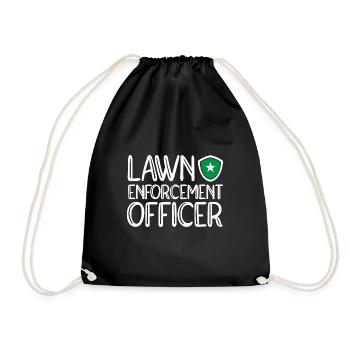 Lawn Mowing Lawn Mower Gardener - Drawstring Bag - black - Front