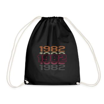 1982 Birthday Best Retro Party Disco - Drawstring Bag - black - Front