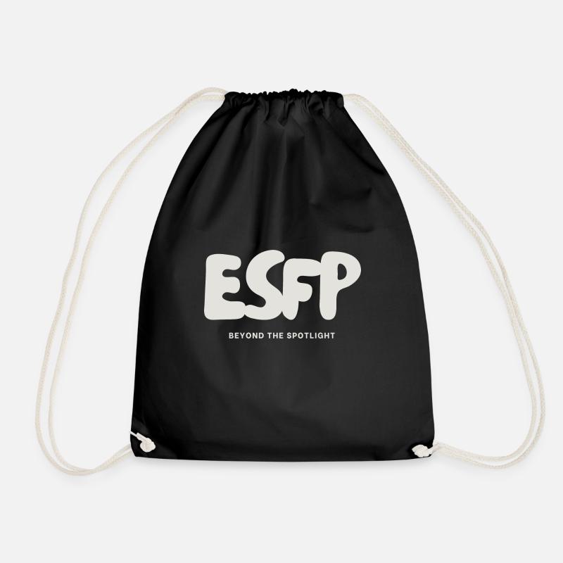 ESFP Myers Briggs MBTI Extrovert Personality - Drawstring Bag - black