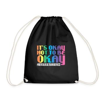 Mental Health Mentale Gesundheit - Drawstring Bag - black - Front
