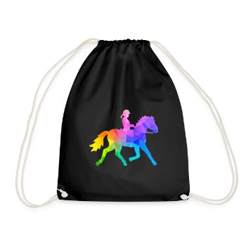Pony Riding Girls - Drawstring Bag - black - Front