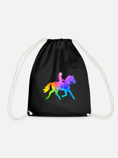 Ponyreiten Mädchen - Turnbeutel - Schwarz