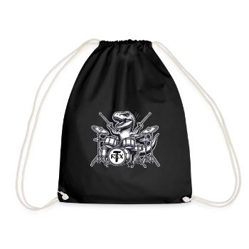 T-Rex dinosaurs for children who love music - Drawstring Bag - black - Front