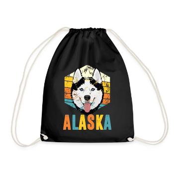 Sled dogs and sledding - Drawstring Bag - black - Front