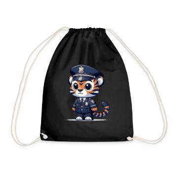 Officier de police tigre mignon - Sac de sport léger - noir - Devant