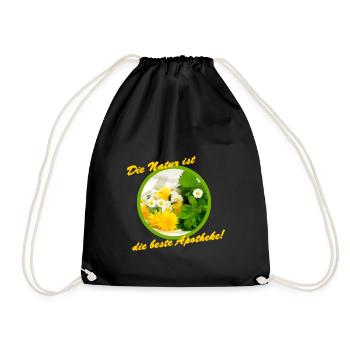 die natur ist die beste apotheke - Turnbeutel - Schwarz - Vorne