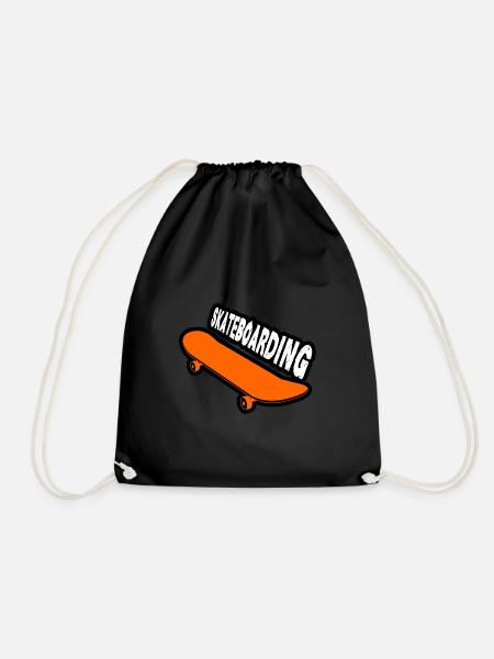 Skateboarding - Drawstring Bag - black
