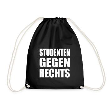studenten gegen rechts - Turnbeutel - Schwarz - Vorne