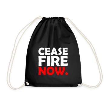 Ceasefire now - Drawstring Bag - black - Front