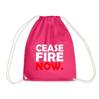 Ceasefire now - Drawstring Bag - fuchsia - Front