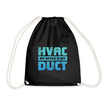 hvac my office is my duct Design for a hvac expert - Drawstring Bag - black - Front