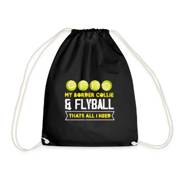 my border collie and flyball thats I need Design - Drawstring Bag - black - Front