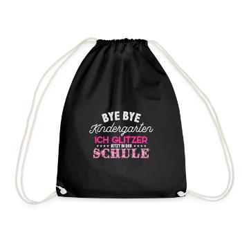 Tschüss Kindergarten Schule Einschulung Geschenk - Turnbeutel - Schwarz - Vorne