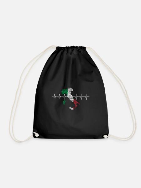 Italien Herzschlag - Turnbeutel - Schwarz