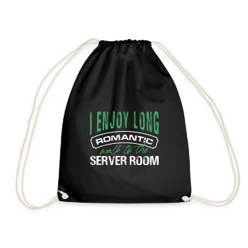 I Enjoy Long Romantic Walk To The Server Room - Turnbeutel - Schwarz - Vorne