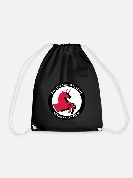 Antifaschistische Einhorn-Aktion - Turnbeutel - Schwarz