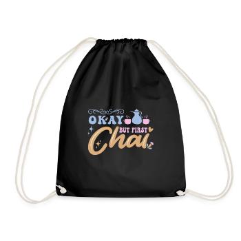 Chai Latte Tee trinken Teetrinker - Turnbeutel - Schwarz - Vorne