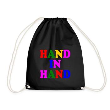 Hand in hand - Turnbeutel - Schwarz - Vorne