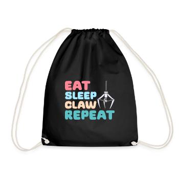 eat sleep claw repeat Design for a fan of claw - Turnbeutel - Schwarz - Vorne