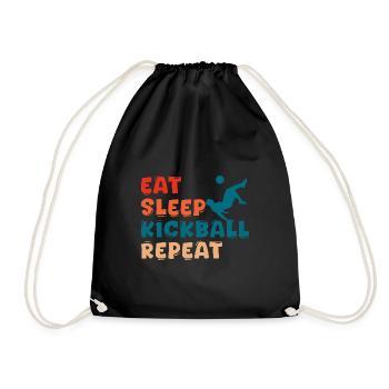 Eat Sleep Kickball Repeat Court Game Kick Ball - Turnbeutel - Schwarz - Vorne
