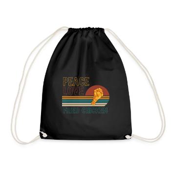 Peace Love Fried Chicken - Drawstring Bag - black - Front