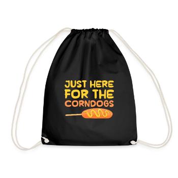Juste ici pour les amateurs de cuisine de rue Corndogs - Sac de sport léger - noir - Devant