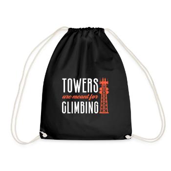 Towers Meant For Climbing Telecommunication Tower - Drawstring Bag - black - Front