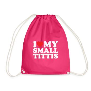 Kleine Brüste Titties Titten Busen Brust Satire - Turnbeutel - Fuchsia - Vorne