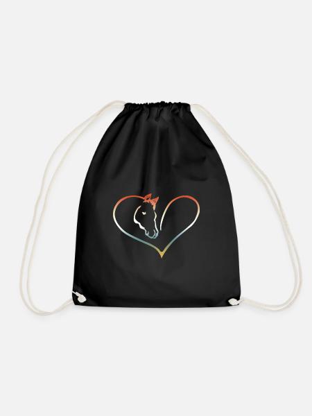 Cheval cavalier cheval animal - Sac de sport léger - noir