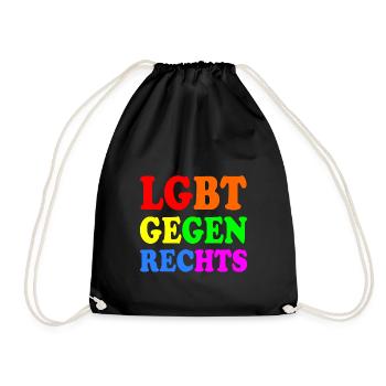 Lgbt gegen rechts - Turnbeutel - Schwarz - Vorne