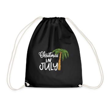 Funny Christmas in July, Xmas in Julyy - Drawstring Bag - black - Front