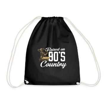 Raised on 90's Country - Drawstring Bag - black - Front
