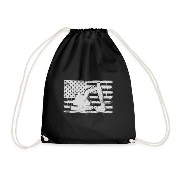 Excavator US flag - Turnbeutel - Schwarz - Vorne