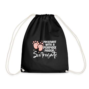 Pregnant with a purpose Proud Surrogate - Drawstring Bag - black - Front