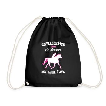cheval sort ne sous-estime jamais une fille - Sac de sport léger - noir - Devant