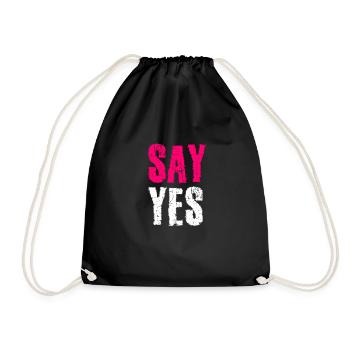 Say Yes marriage proposal - Drawstring Bag - black - Front