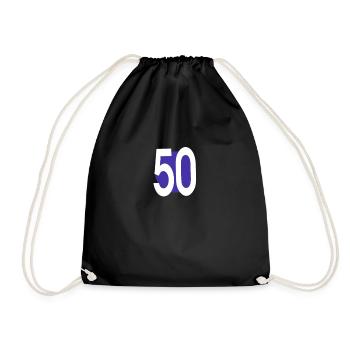 50th birthday - Drawstring Bag - black - Front