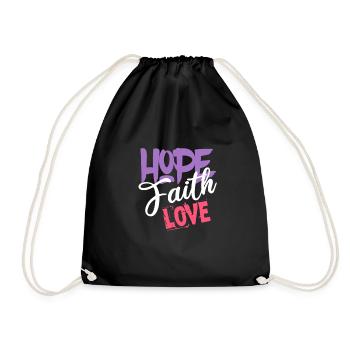 Hoffnung Glaube Liebe - Turnbeutel - Schwarz - Vorne