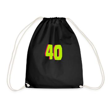 40th birthday - Drawstring Bag - black - Front