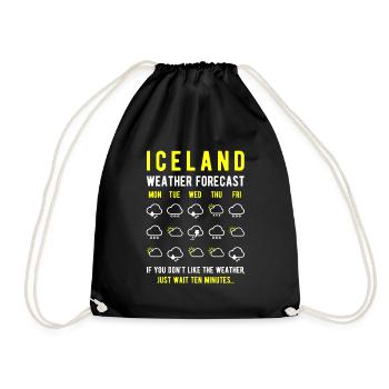 Islande météo prévisions Islande météo - Sac de sport léger - noir - Devant