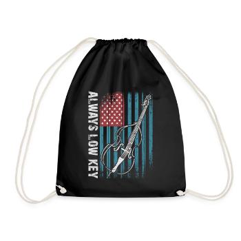 More bass - no treble - double bass for bass players - Drawstring Bag - black - Front