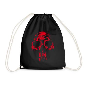 Skull - Neanderthal RED - Drawstring Bag - black - Front