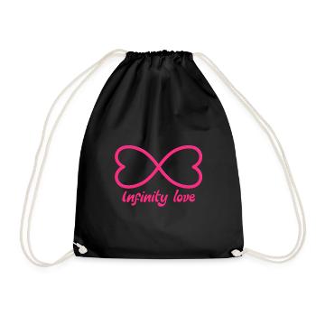 Infinity Love - Unendliche Liebe pink 2 - Turnbeutel - Schwarz - Vorne