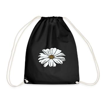 Flower White White Flower Flowers White White Flowers - Drawstring Bag - black - Front